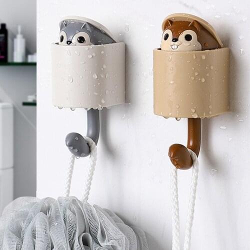 Invisible Squirrel Hook Umbrella Key Hangers Adhesive Mountable Wall Hook for Coat Hat Cellphone Decor Wall Door Organization