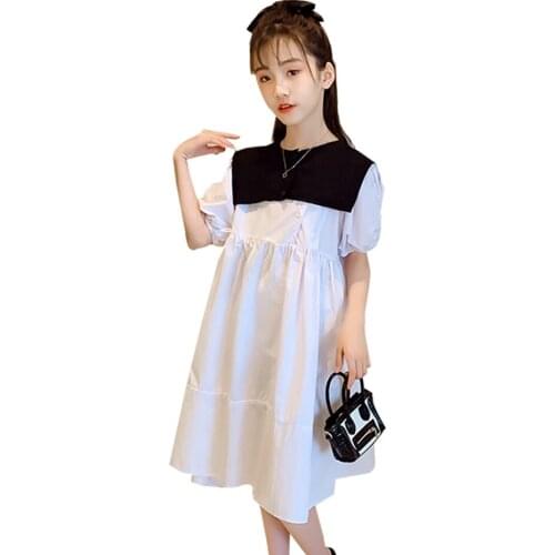 Girl Dresses Patchwork Party Dress For Kids Girl Summer Children Dresses Casual Style Clothes For Girls 6 8 10 12 14