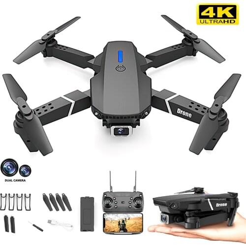 TRAVOR Mini Rc Drone 4k HD Wide Angle Camera 1080P WiFi Fpv Drone Dual Camera Quadcopter Real-time Transmission Helicopter Toys