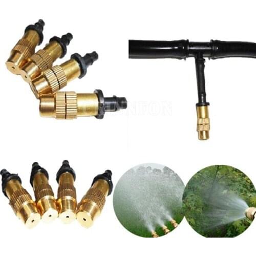 1000Pcs/Lot Garden Spray Nozzle Adjustable Brass Misting Hose 5Pcs/Set Irrigation Sprayer
