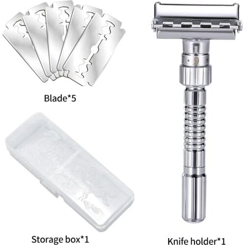 Adjustable Double Edge Safety Razors Shaving Metal Zinc Alloy Chrome Metal Manual Shaver With Case Men Shaving Hair Razor