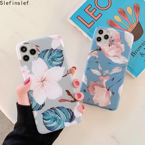 Retro Flower Leaves Phone Case For iPhone 11 Pro Max XR XS Max X 8 7 6 6S Plus XS Soft Beautiful fashion Cover For iPhone 11