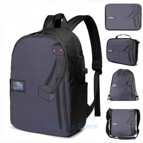 Funny Graphic print Inner Portal USB Charge Backpack men School bags Women bag Travel laptop bag