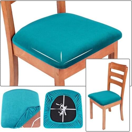 Velvet Stretch Split Chair seat cover Removable Chair Covers Dining Seat Cover for Home Kitchen Hotel Wedding Party Banquet