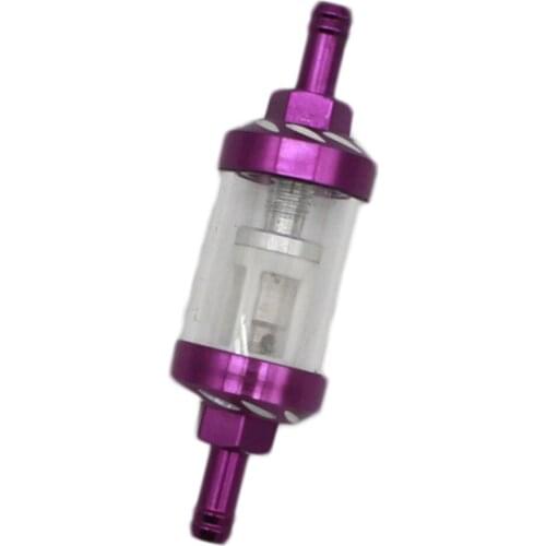 Universal 8mm 5/16'' Inner Inline Fuel Filter Reusable Washable Purple