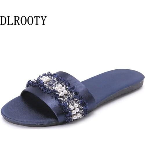 Women Slippers Sandals Flip Flops Flats Summer String Bead Fashion Breathable Non-slip Shoes Woman Slides Lady Casual Female