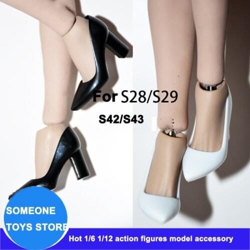 1/6 Scale S28A S29B S42 S43 Female High Heel Shoes for TBLeague Bigger Size Foot Action Figrues