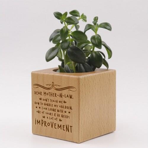 Wooden Succulent Planter Pot Balcony Fleshy Potted Plant Dropship Store Products Laser Logo Projector Custom 2020 Engrable Items