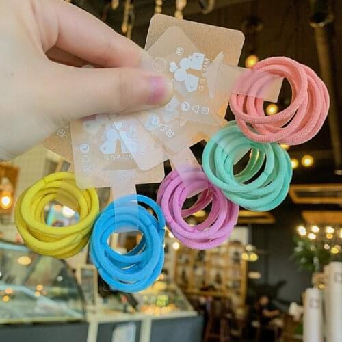 10Pcs/lot Children Baby Girls Mini Elastic Rubber Band Fluorescence Bright Color Hair Ropes Polyester Ponytail Holder Tie Gums