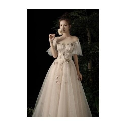 100% real champagne beading star ball gown medieval dress Renaissance gown queen Victorian Belle Ball gown