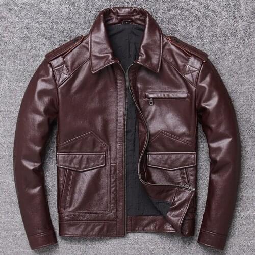 100% Real Leather Coat Men Autumn Spring Clothes 2020 Streetwear Genuine Cow Leather Jacket Mens Fit Moto Biker Coat 1967