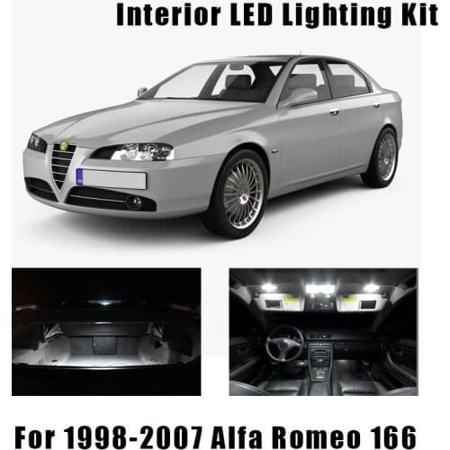14pcs White Canbus LED Bulbs Interior Dome Map Reading Roof Light Kit For Alfa Romeo 166 1998-2007 Door Vanity Mirror Lamp