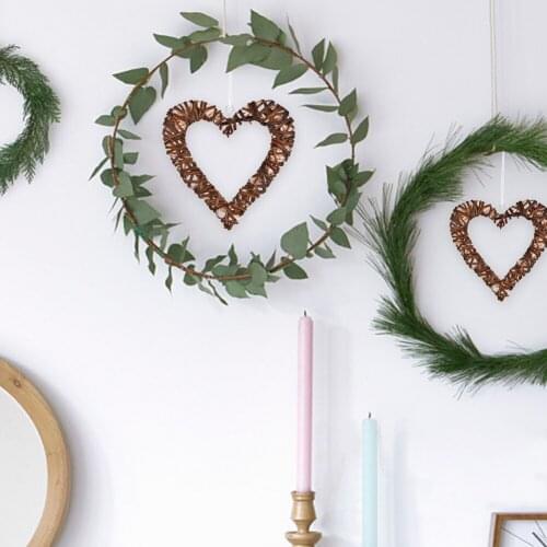 3PCS Willow Heart-Shaped Home Hanging Decor Garden Decoration