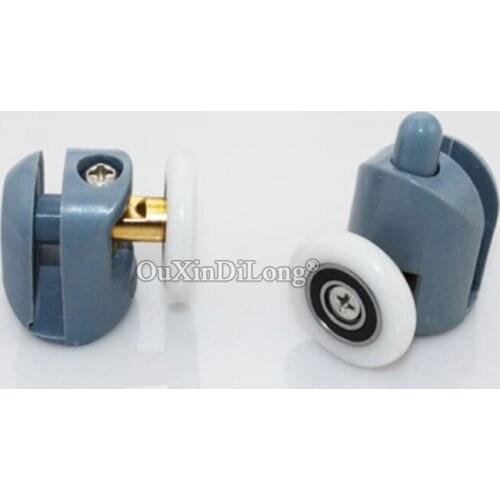 Brand New 4Pairs Heavy Duty Copper Bearing Bathroom Shower Swing Sliding Door Rollers Mute Nylon Wheels Runners