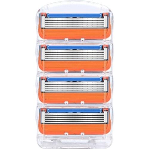 4pcs/lot Razor Blade Men Shaving Safety Blades Cassette Shaver Suit For Gillette Fusion 5