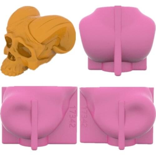 3D Devil Horns Skull Candle Mold European and American Classical Characters Scented Candle Material Mold Home Decoration