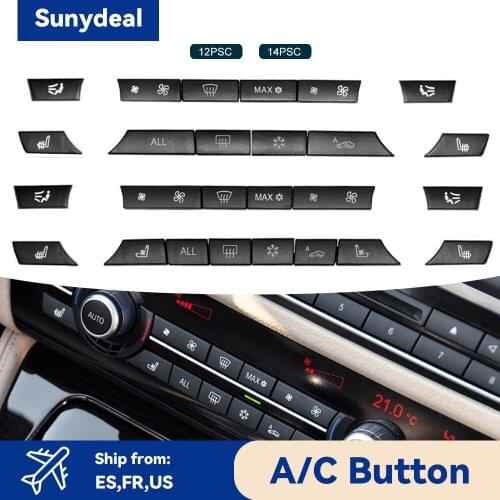11/12/14pcs A/C Heater Button Key Caps Repair Kit Switch Button Cover For BMW 5/6/7 Series F01 F02 F06 F07 F10 F11 F12 F13 GT