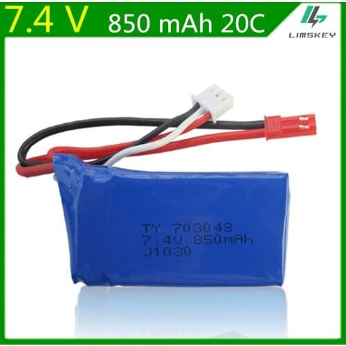 7.4V 850mAh 703048 lipo battery For WLtoys V912 V262 V353 BQ202 UDI U829X aircraft model aircraft batteries lipo 2s lipo 7.4v