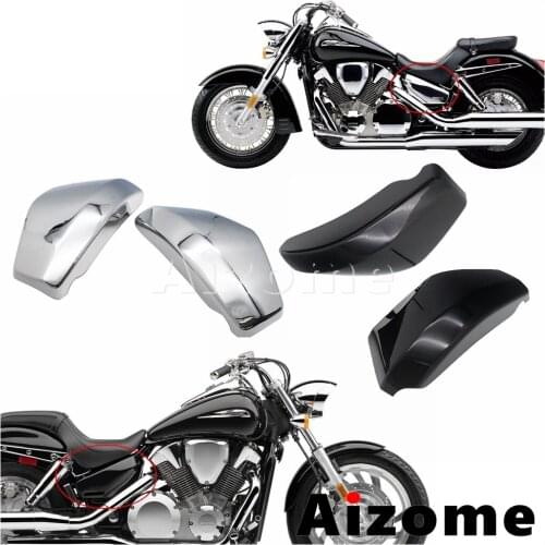 2PCS Black Motorcycle Side Battery Cover ABS Plastic Side Frame Guard Cover Cowl Wire Covers For Honda VTX1300C/R/S/T 2003- 2009