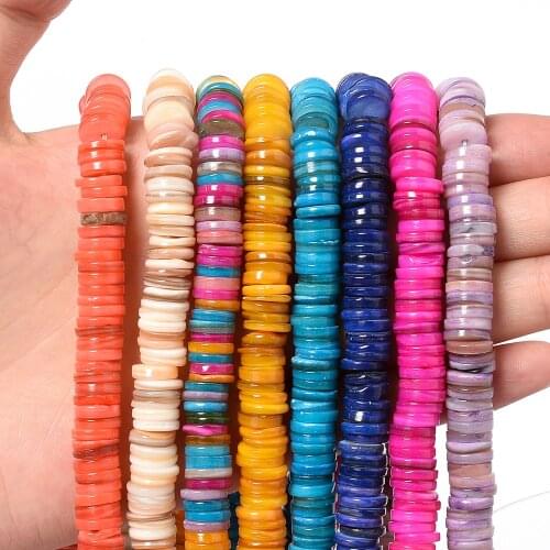 Natural Shell Beads Smooth Loose Spacer Bead for Jewelry Making DIY Charm Bracelet Earrings Handmade Craft Accessories 6/8mm