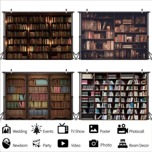 Study Bookshelf Studio Photography Background Web Celebrity Live Scene Decoration 3D Childrens Photos Digital Backdrop Cloth