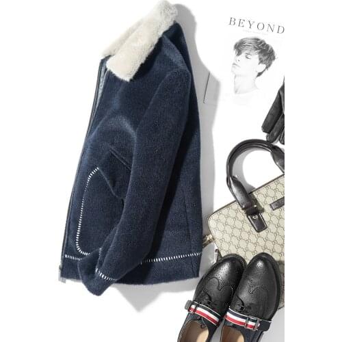 Short Wool Coat Vicugna Autumn Winter Man Jacket Mens Coats Overcoat Thick Slim Jackets Kaban Erkek HS-73-19552 KJ1494