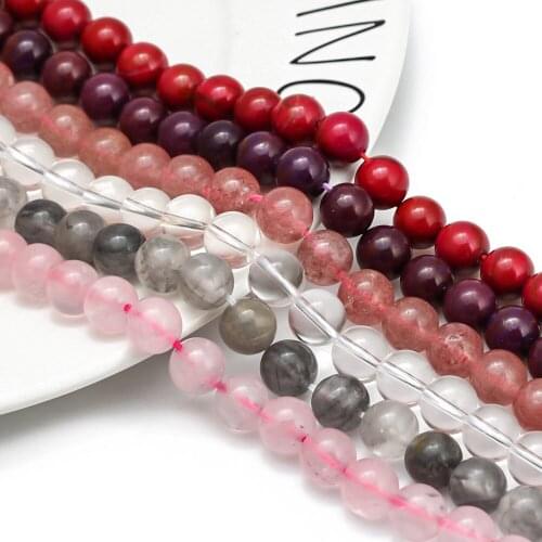 MEIBEADS Natural Stone Round Loose Spacer Colorful Beads For Jewelry Making DIY Handmade Bracelet Necklace Accessories BT95