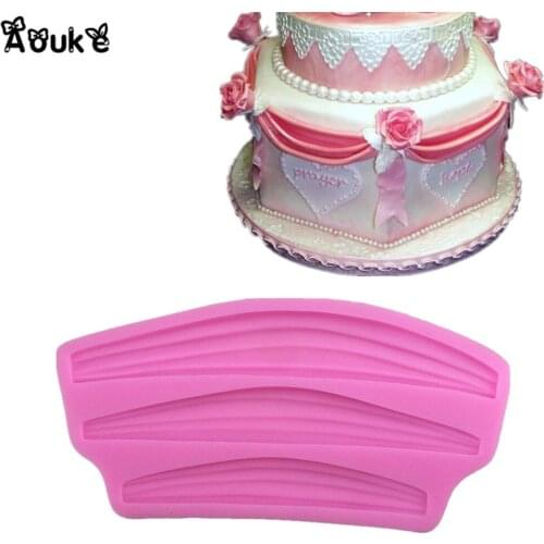 Ribbon Decorative Lace Liquid Silicone Cake Mold Chocolate Fondant Mould DIY Cake Decoration Tools Kitchen Baking Accessories