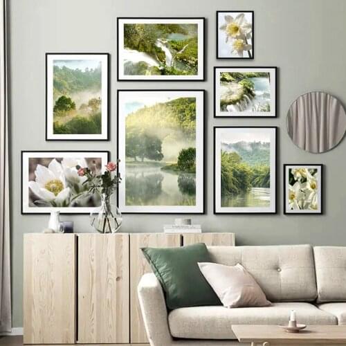Forest Flower Natural Scenery Scandinavia Wall Art Canvas Painting Nordic Posters And Prints Wall Pictures For Living Room Decor