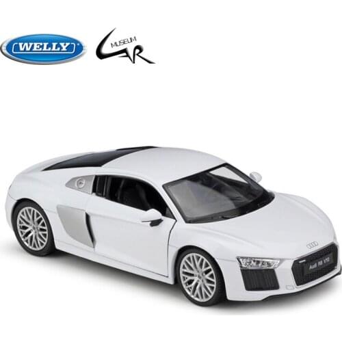 WELLY 1:24 Model Car Simulation Alloy Metal Toy Car Childrens Toy Gift Collection Model Toy Gifts Audi R8 V10