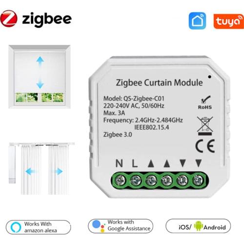 Tuya Smart Life Zigbee WiFi Curtain Switch Module for Roller Shutter Blind Motor Smart Google Home Amazon Alexa Voice Control