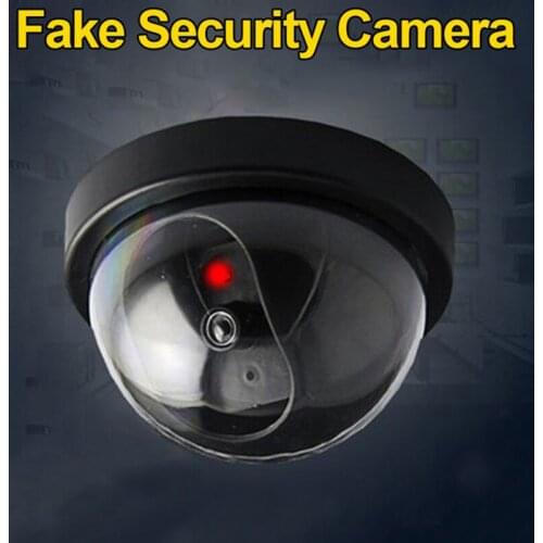 Dummy Plastic Smart Indoor/Outdoor Dummy Surveillance Camera Home Dome Fake CCTV Security Camera with Flashing Red LED Lights