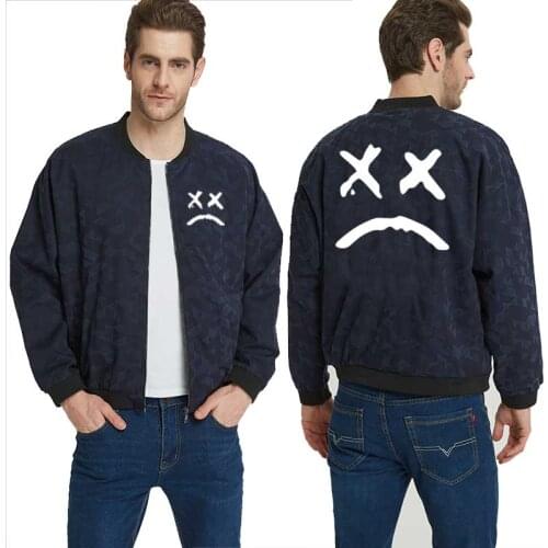 Men Jackets Sad Boy print homme jacket Stand Collar coats Casualstreetwear windbreaker baseball coats hot wholesale men clothes