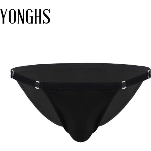 Mens Lingerie Sex Gay Homme Underwear Adjustable Waistband Soft Fabric Solid Color Low Rise Hot Bikini Briefs Exotic Underwear