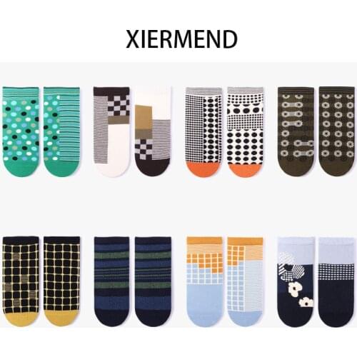 2020 new 10 pieces = 5 pairs AB asymmetric socks geometrical element institute restoring women fashion personality socks women