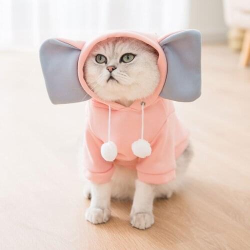 New Dog Cat Hooded Clothes Coat Big Elephant Ears Cosplay Costume Hoodie Jacket for Small Medium Pet Dogs Puppy Cats Clothing