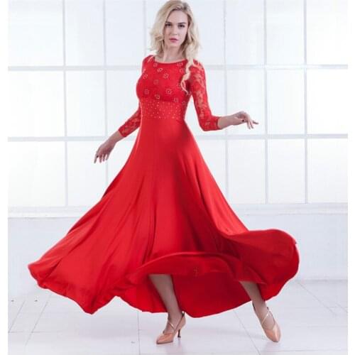 New Modern Dance Dress Long Sleeve Ballroom Dance Costume National Standard Dance Dress Waltz Dress Performance Clothing