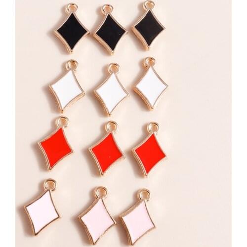 10pcs 10*15mm Enamel Charms Geometric Square Charms for Original Jewelry Making Accessories Alloy Pendants Jewelry Findings