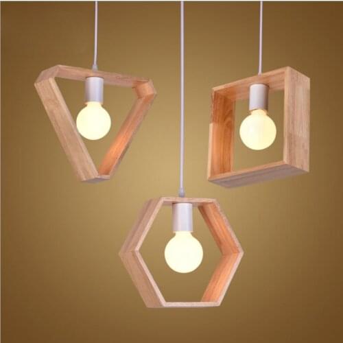 Solid Wood Nordic Kids Room Led Pendant Lights Modern Creative Study Children Bedroom Bar Led Lustre Pendente Lighting