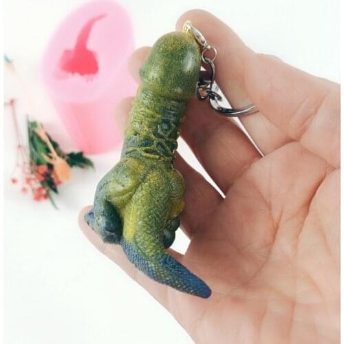 DIY resin epoxy dinosaur penis keychain silicone mold