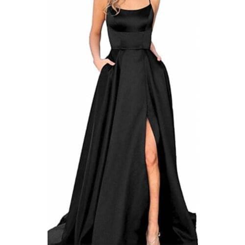 Tromlfz New Summer Elegant Backless Prom Dresses 2021 Women Sexy Front Split Evening Party Dress Fashion Elegnant Vestidos