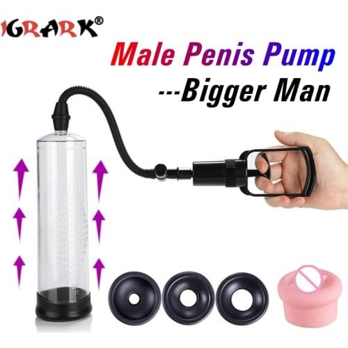 Male Penis Extender Vacuum Pump Dick Enlargement Cock Enlarger Stretcher Enhancer Enhancement Adult Erotic Sex Toys for Men 18