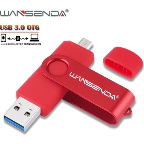 WANSENDA 128GB USB 3.0 Flash Drive OTG 2 IN 1 USB3.0 & Micro USB Pen Drive 16GB 32GB 64GB 256GB High Speed Pendrive