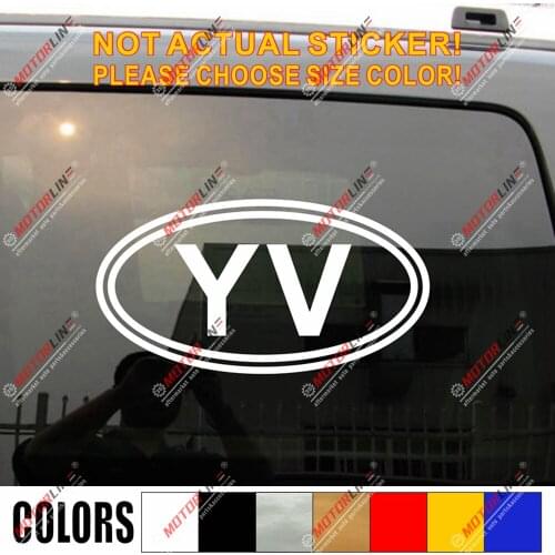 YV Venezuela Oval Country Code Decal Sticker Car Vinyl pick size color no bkgrd