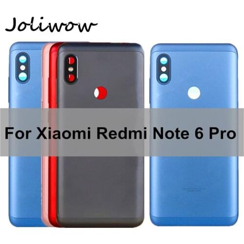 Back Battery Housing Cover For Xiaomi Redmi Note 6 Pro Global Case for Redmi Note 6 Pro Battery cover + Power Volume Buttons