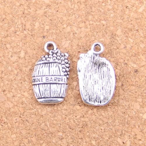 24pcs Charms wine barrel cask 19x11mm Antique Pendants,Vintage Tibetan Silver Jewelry,DIY for bracelet necklace
