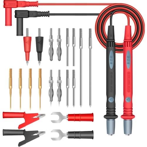 22 Pieces Digital Multimeter Test Leads Pen Universal Cable Probes Set 1 Pair 20A AC DC Pin Alligator Clip Wire Tips Meter Tools