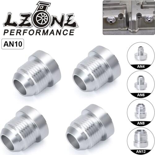 4PCS/SET Top Quality Aluminum AN4 AN6 AN8 AN10 AN12 Straight Male Weld Fitting Adapter Weld Bung Nitrous Hose Fitting