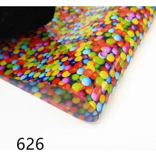 5 sheets A4 20*33cm UV printed candy jelly sheet Synthetic Leather DIY Bow Bag Leather Crafts Handmade Material 626