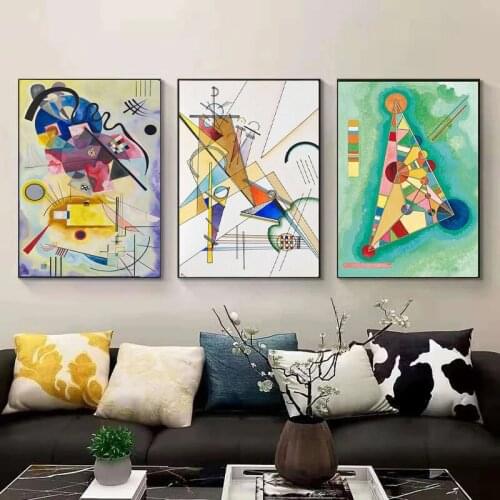 Abstract Vintage Wassily Kandinsky Famous Abstract Canvas Painting Poster and Print Wall Art Picture for Living Room Home Decor